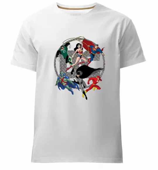 Чоловіча преміум футболка DC Герої Білий фото