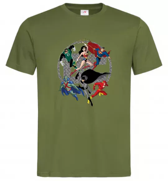 Мужская футболка DC Герої Оливковый фото