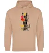 Женская толстовка (худи) You can`t save the world alone Песочный фото
