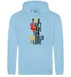 Женская толстовка (худи) You can`t save the world alone Голубой фото