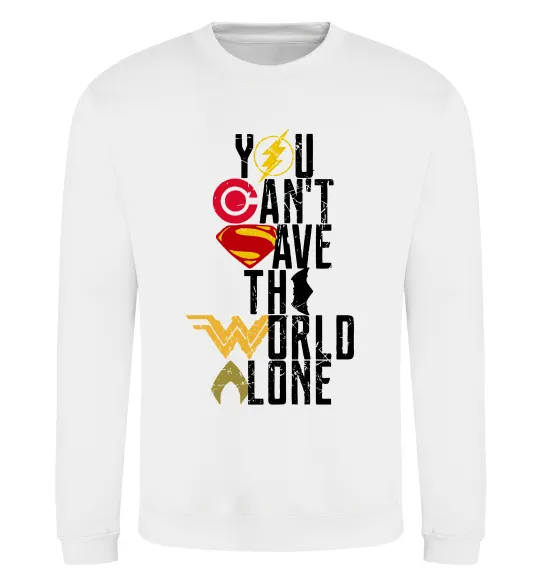 Свитшот You can`t save the world alone Белый фото