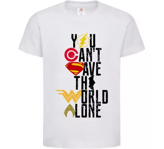 Дитяча футболка You can`t save the world alone Білий фото