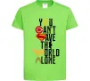 Дитяча футболка You can`t save the world alone Лаймовий фото