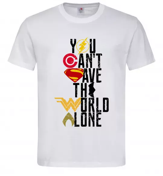 Мужская футболка You can`t save the world alone Белый фото