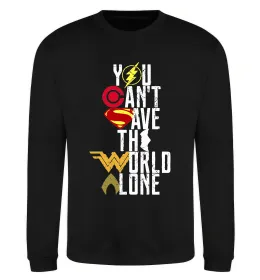 Свитшот You can`t save the world alone Черный фото