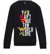 Дитячий світшот You can`t save the world alone Чорний фото