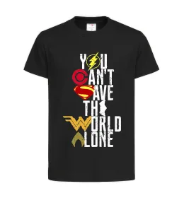 Дитяча футболка You can`t save the world alone Чорний фото