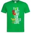 Мужская футболка You can`t save the world alone Зеленый фото