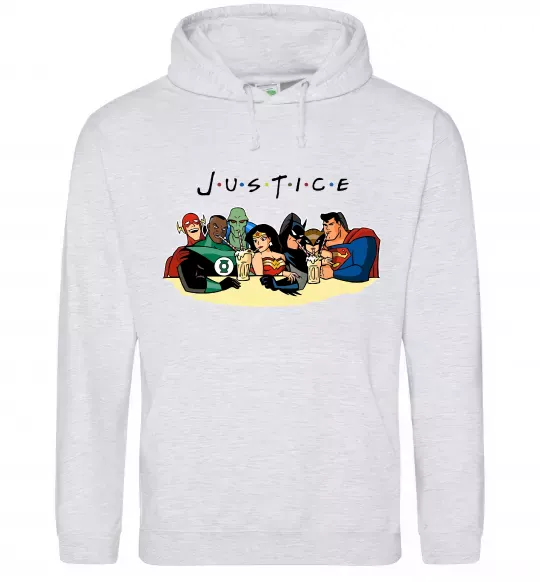 Женская толстовка (худи) Justice DC Серый меланж фото