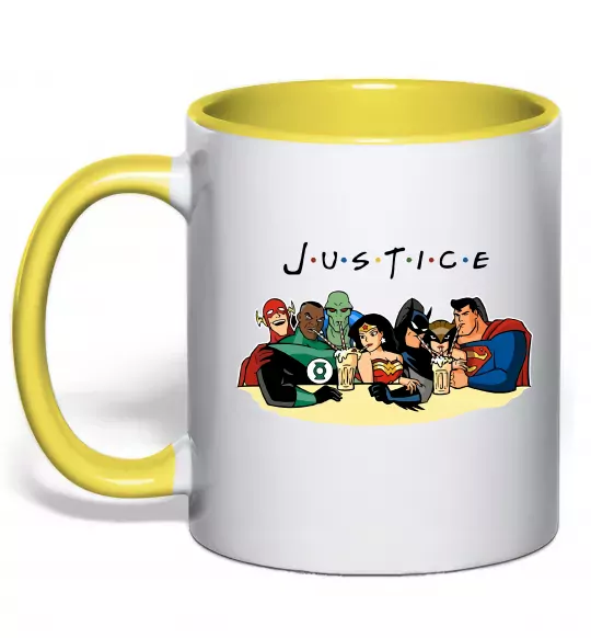 Чашка з кольоровою ручкою Justice DC Сонячно жовтий фото