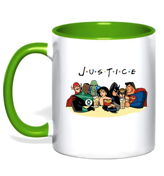 Чашка с цветной ручкой Justice DC Лаймовый фото