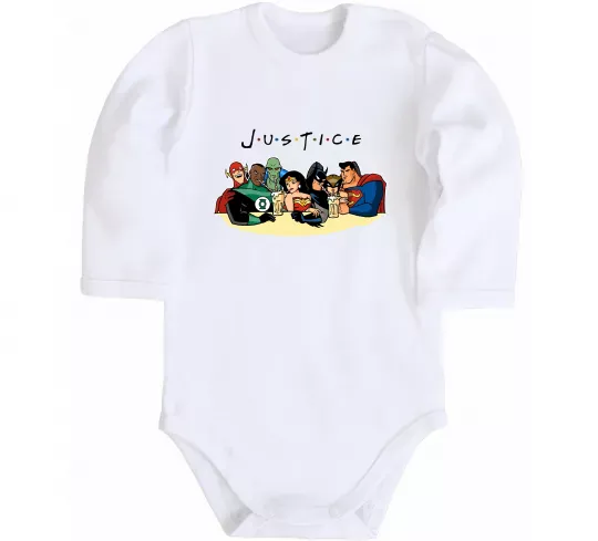 Детский боди Justice DC Белый фото