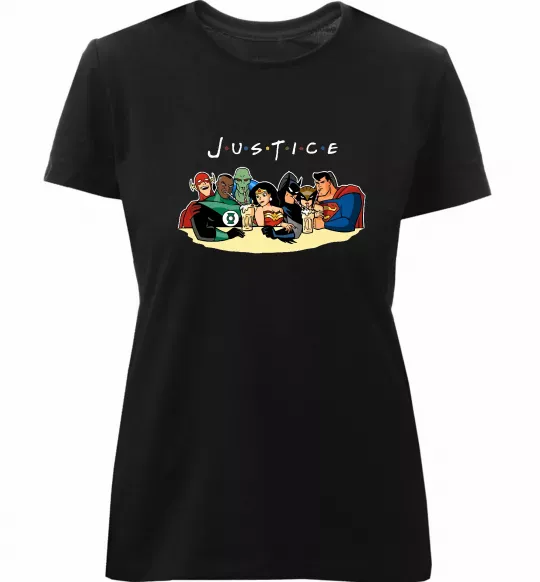 Жіноча преміум футболка Justice DC Чорний фото