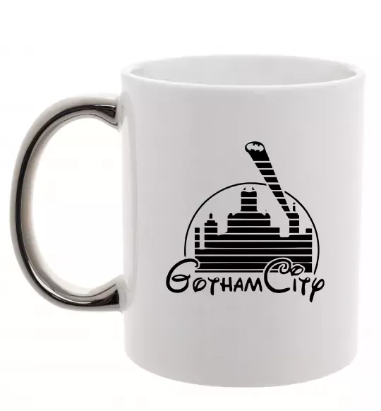 Чашка з кольоровою ручкою Gotham city Срібло фото