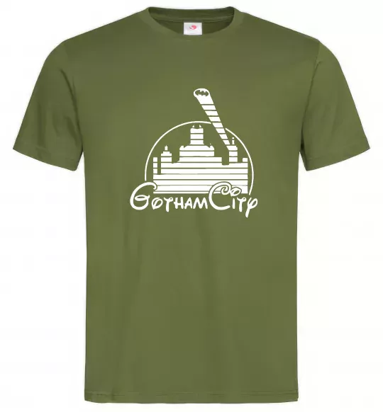 Мужская футболка Gotham city Оливковый фото