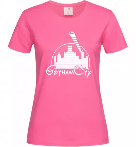 Женская футболка Gotham city Ярко-розовый фото