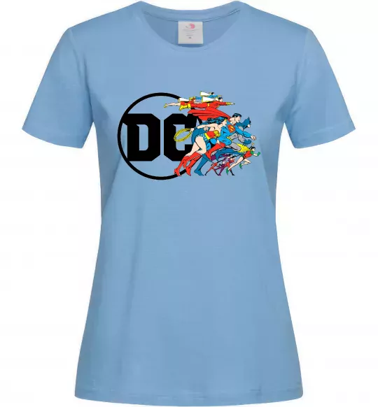 Жіноча футболка DC ліга справедливості Блакитний фото
