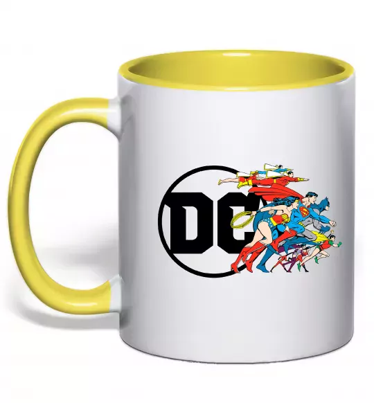 Чашка з кольоровою ручкою DC ліга справедливості Сонячно жовтий фото