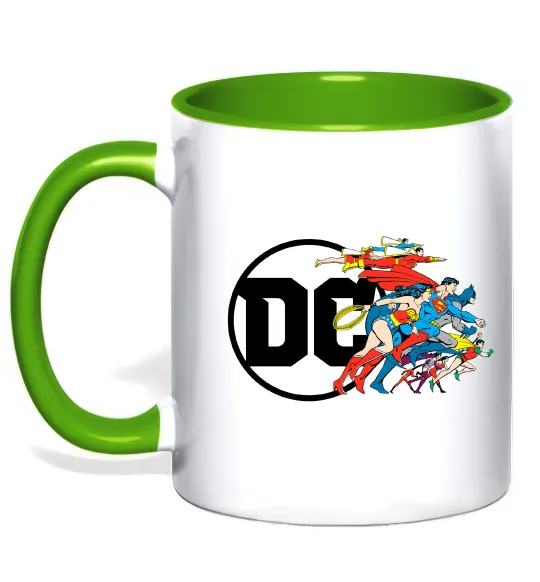 Чашка с цветной ручкой DC ліга справедливості Лаймовый фото