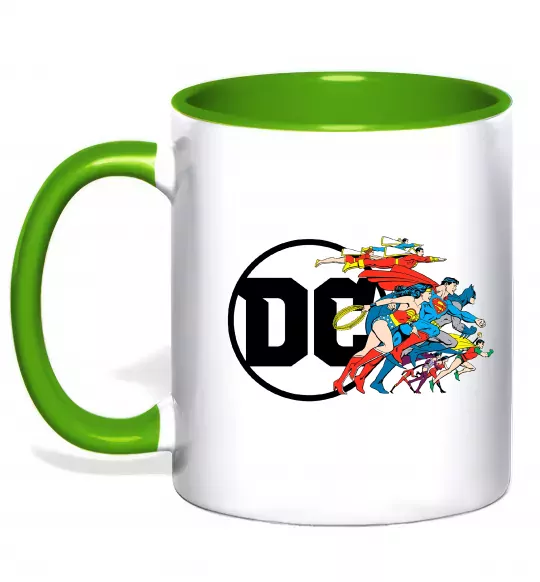 Чашка з кольоровою ручкою DC ліга справедливості Зелений фото