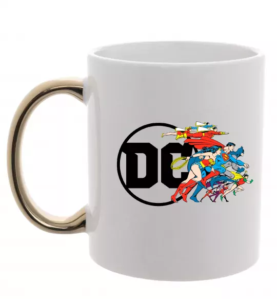 Чашка з кольоровою ручкою DC ліга справедливості Золото фото