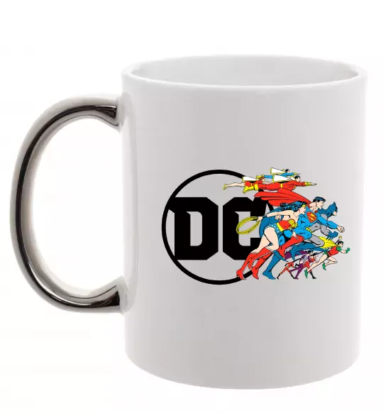 Чашка з кольоровою ручкою DC ліга справедливості Срібло фото