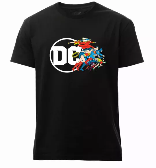 Чоловіча преміум футболка DC ліга справедливості Чорний фото