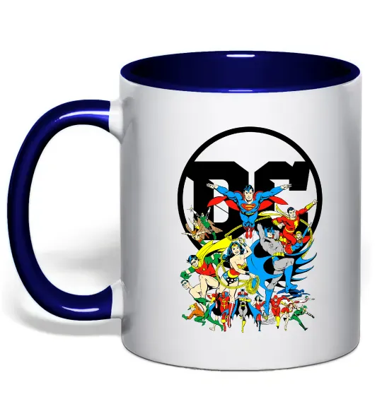 Чашка с цветной ручкой DC Heroes Глубокий темно-синий фото