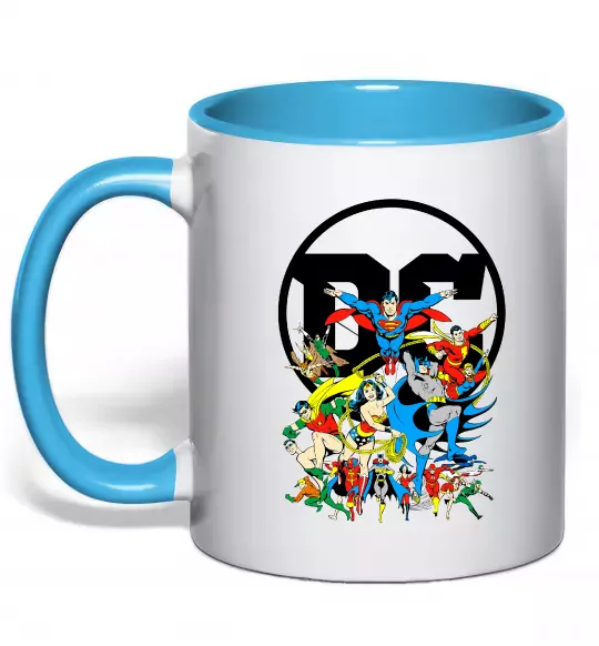 Чашка с цветной ручкой DC Heroes Голубой фото
