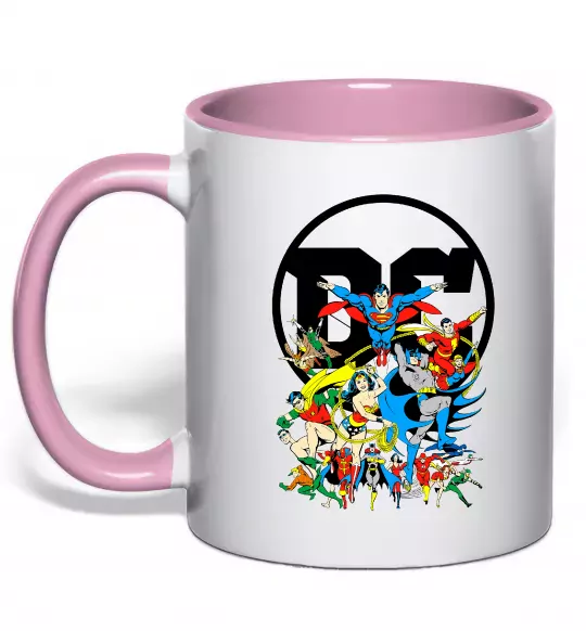 Чашка с цветной ручкой DC Heroes Нежно розовый фото