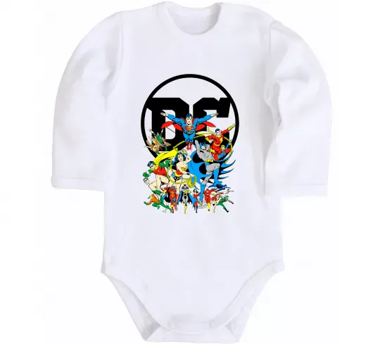 Детский боди DC Heroes Белый фото
