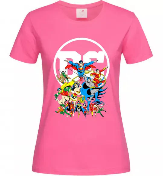 Жіноча футболка DC Heroes Яскраво-рожевий фото