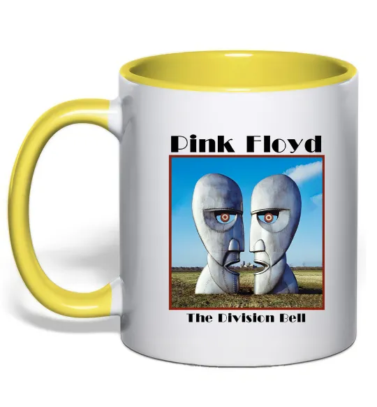 Чашка с цветной ручкой Pink Floyd The division bell Лимонный фото