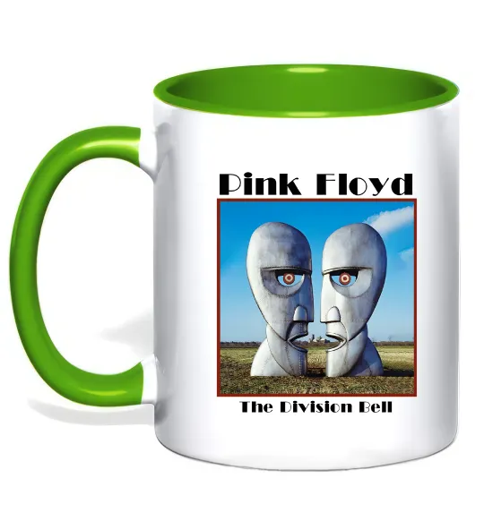Чашка с цветной ручкой Pink Floyd The division bell Лаймовый фото
