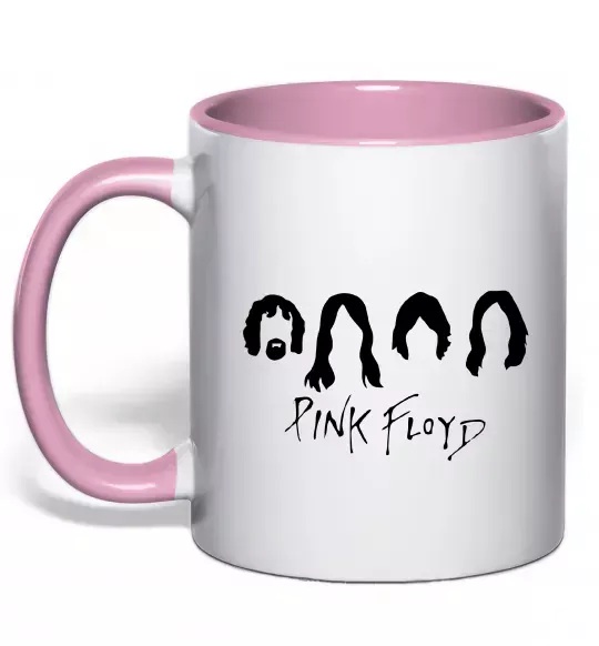 Чашка с цветной ручкой Pink Floyd Силуети Нежно розовый фото