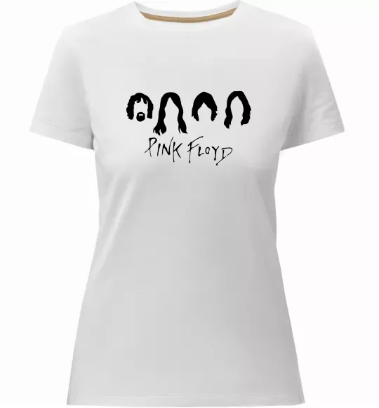 Женская премиум футболка Pink Floyd Силуети Белый фото