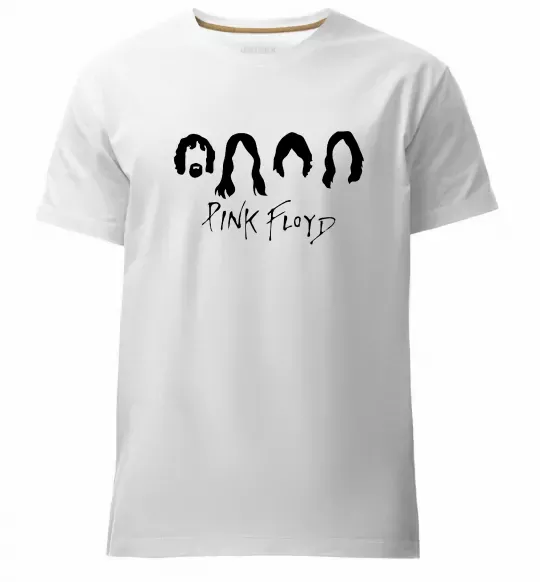 Мужская премиум футболка Pink Floyd Силуети Белый фото