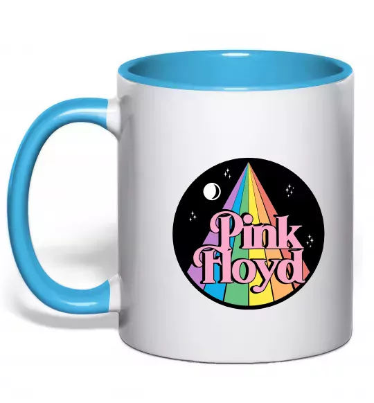 Чашка с цветной ручкой Коло Pink Floyd Голубой фото