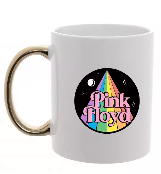 Чашка с цветной ручкой Коло Pink Floyd Золото фото