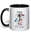 Чашка з кольоровою ручкою Pink Floyd art Чорний фото