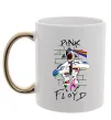 Чашка з кольоровою ручкою Pink Floyd art Золото фото