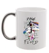 Чашка з кольоровою ручкою Pink Floyd art Срібло фото