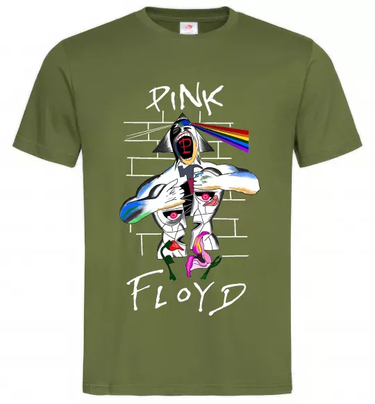 Мужская футболка Pink Floyd art Оливковый фото