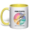Чашка с цветной ручкой Wish you were here Pink Floyd Солнечно желтый фото