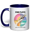Чашка с цветной ручкой Wish you were here Pink Floyd Глубокий темно-синий фото