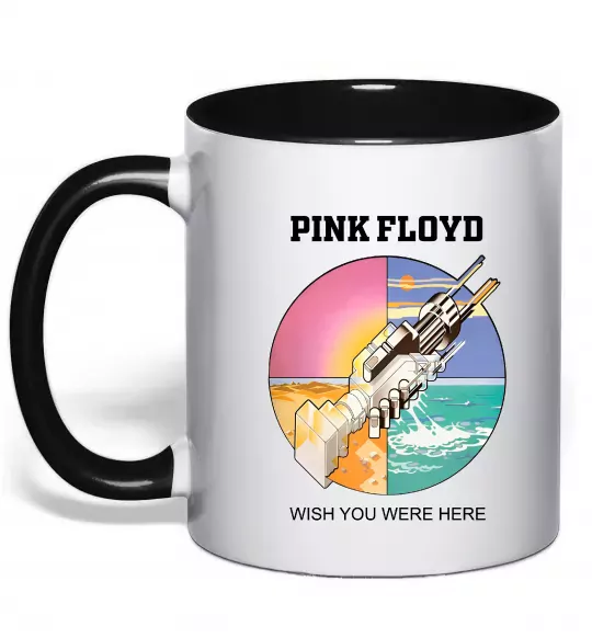 Чашка с цветной ручкой Wish you were here Pink Floyd Черный фото