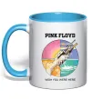 Чашка с цветной ручкой Wish you were here Pink Floyd Голубой фото