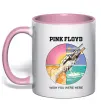 Чашка с цветной ручкой Wish you were here Pink Floyd Нежно розовый фото