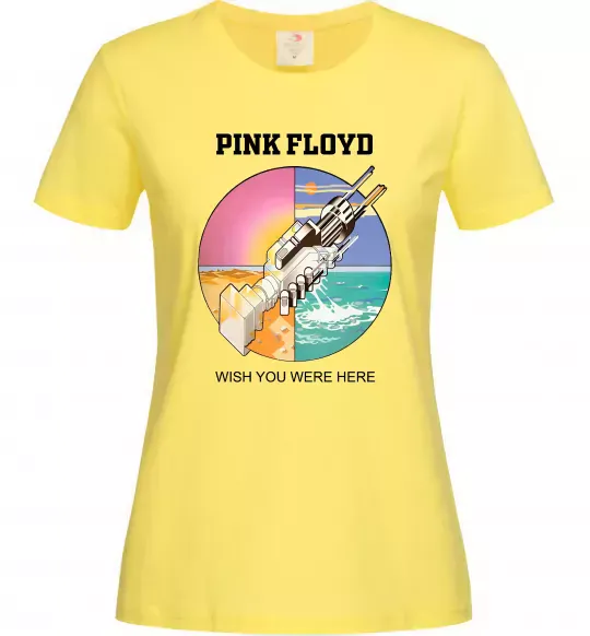 Женская футболка Wish you were here Pink Floyd Лимонный фото