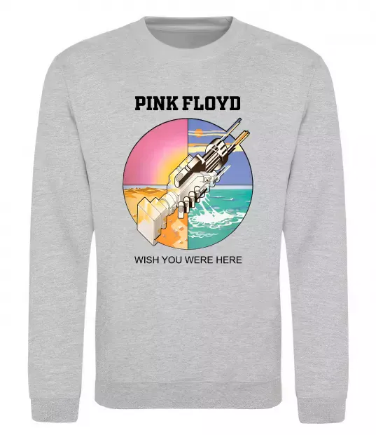 Свитшот Wish you were here Pink Floyd Серый меланж фото